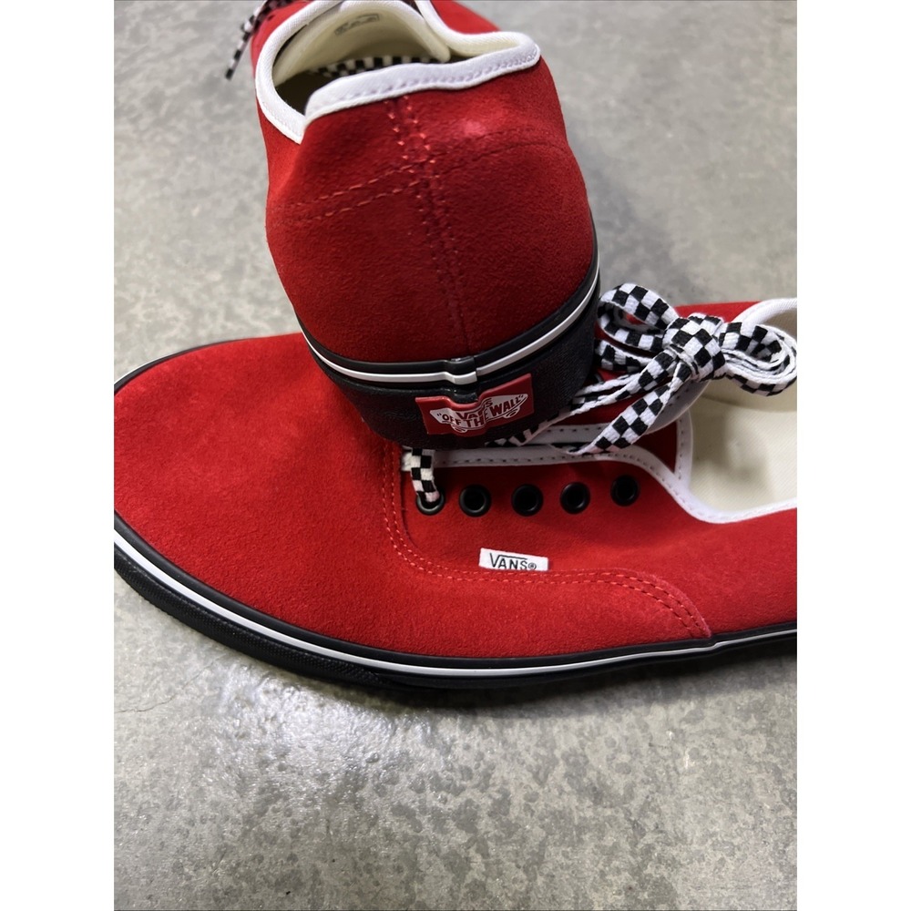 Vans Classic Authentic Shoes Custom Red Black White Mens Size 14 Rare - Picture 5 of 6